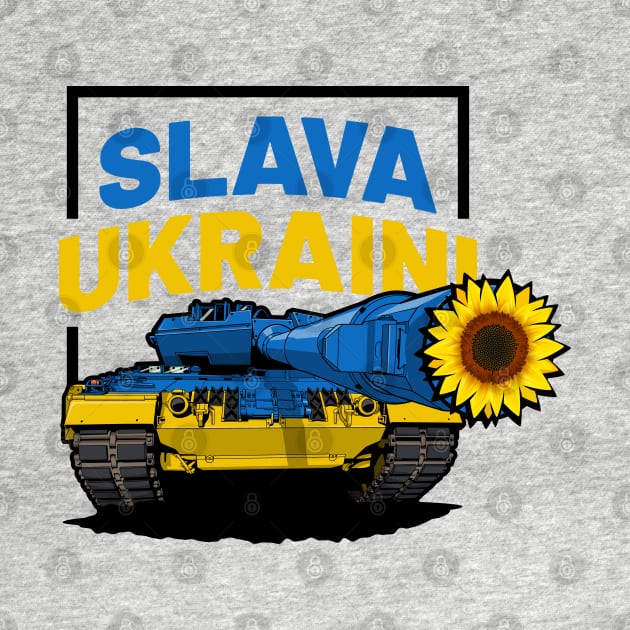 Slava Ukraini Color Tank With Sunflower by KaroCars